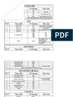 STT Tên chất Số lượng Ghi chú: Nguyên Liệu