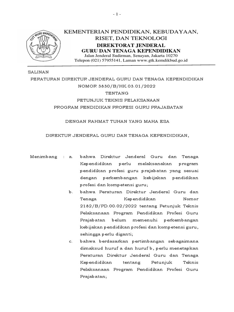Juknis PPG Prajabatan PDF