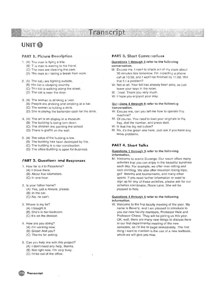 Developing Skills For The TOEIC Test | PDF