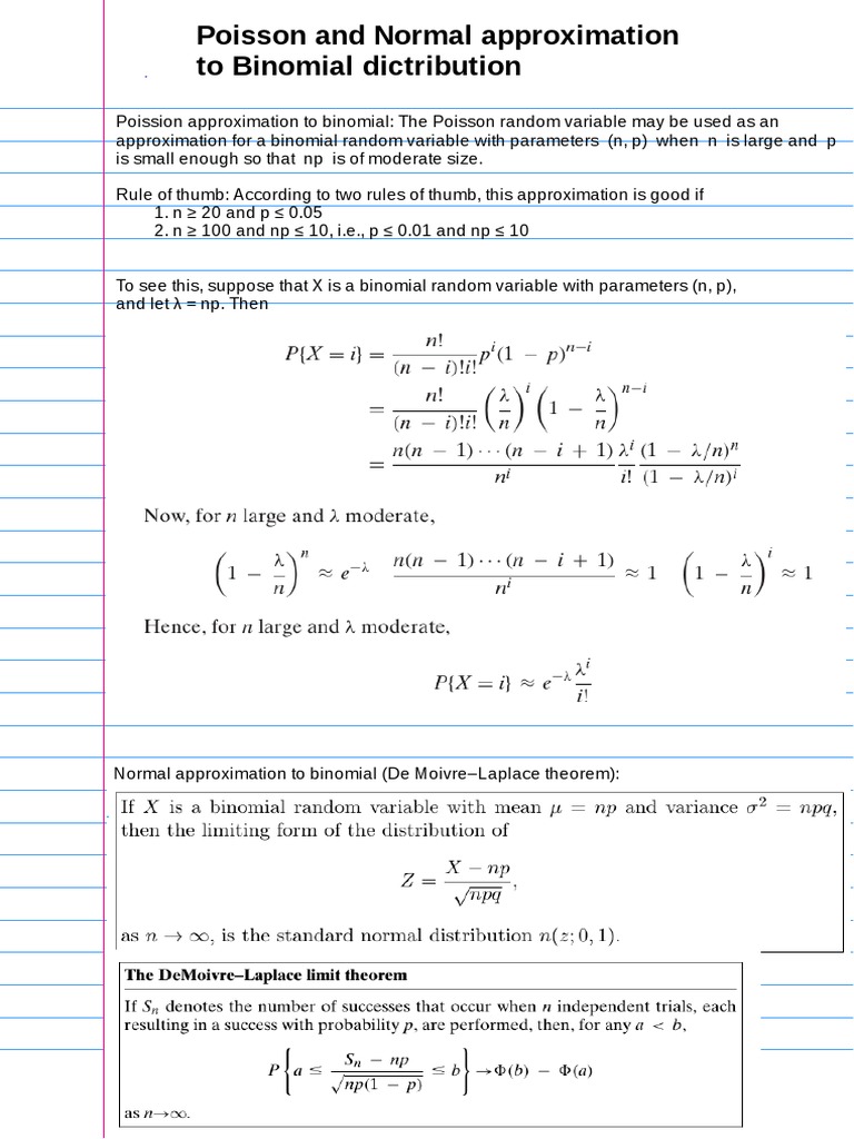 Poisson & Normal Binomial Approximations | PDF | Language Arts & Discipline