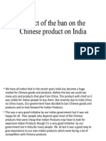 Impact of The Ban On The Chinese Product On India