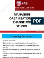 Managing Organizational Change For School