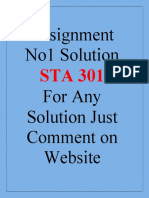 Sta301 Assignmnt 1 Sol