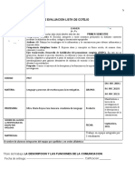 Evaluacion: Instrumento de Evaluacion Lista de Cotejo: Codigo