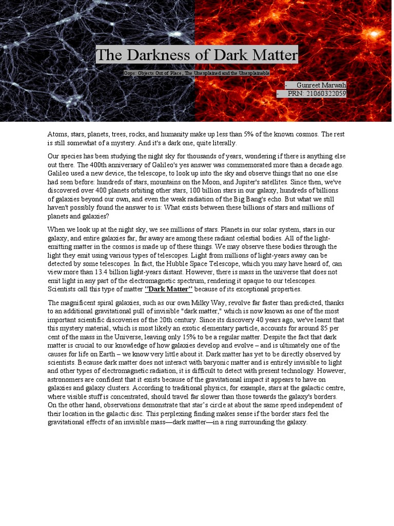 Dark Matter: Unseen Universe's Puzzle | PDF | Dark Matter | Universe
