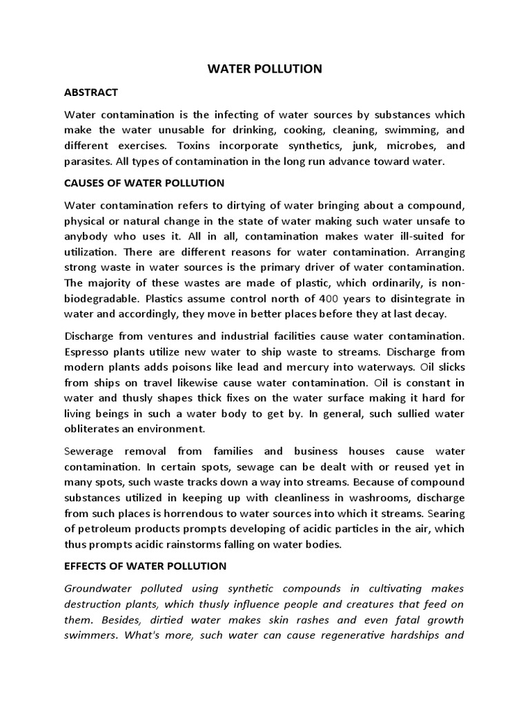 Effects and Causes of Water Pollution | PDF | Water Pollution | Water