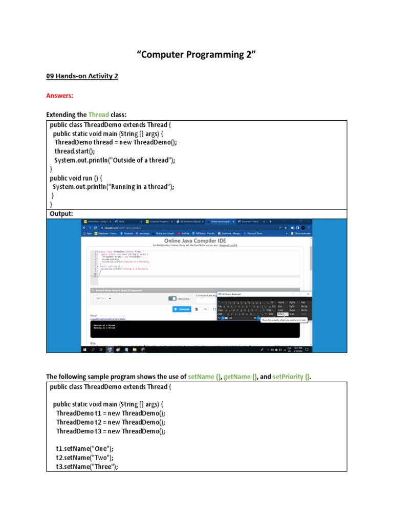 Computer Programming 2 - 09 Hands-On Activity 2 | PDF