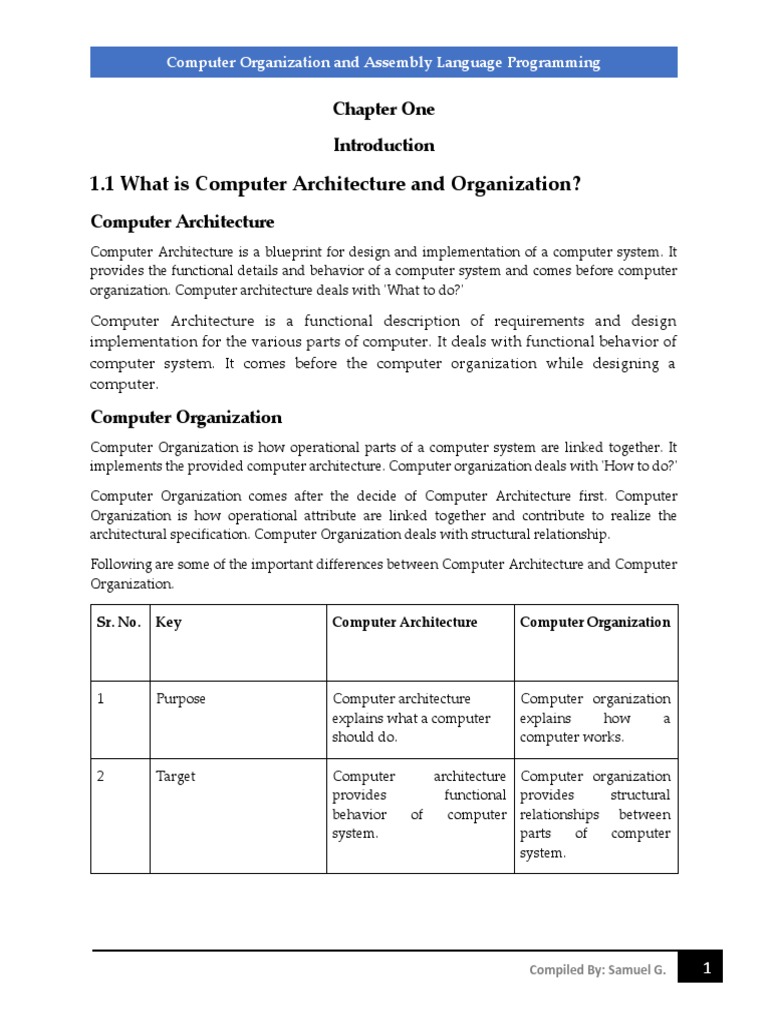 Chapter One - Introduction To Assembly Programming Note | PDF ...