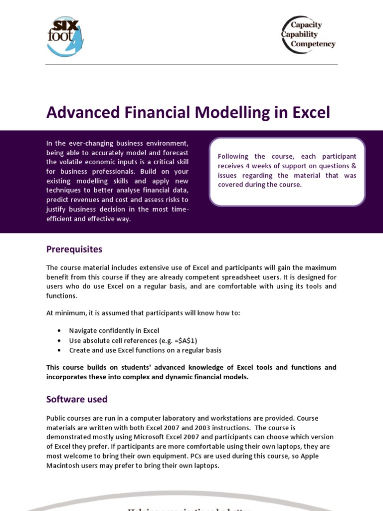 financial modelling course