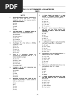 Articles DETERMINERS & QUANTIFIERS Test