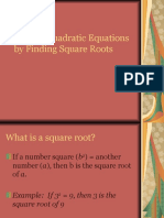 Solving Quadratic Equations by Finding Square Roots