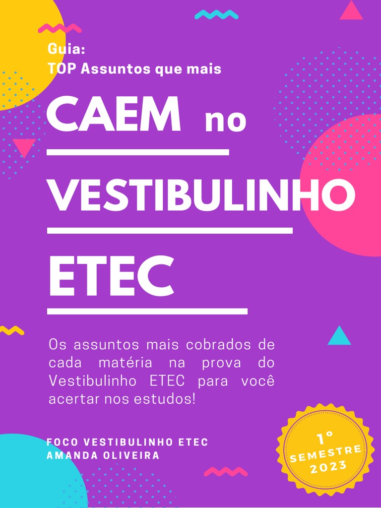 Vestibulinho Etec – 1º Semestre 2023