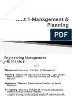 Management, Planning & Objectives