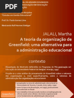A teoria da organização de Greenfield