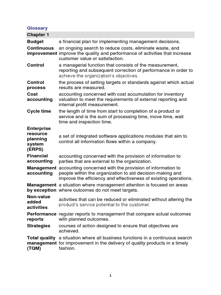 Glossary | PDF | Finance & Money Management