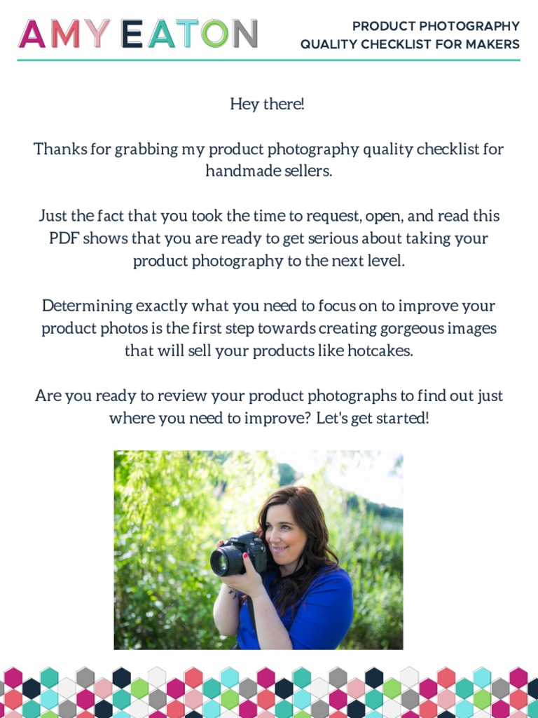 Product Photography Quality Checklist PDF Imaging Graphics