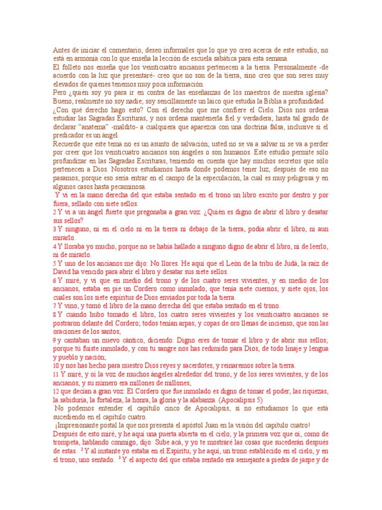 Los 24 Ancianos PDF Satán Cordero de Dios