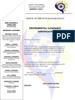 Cert. of Environment