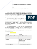 EJA Orientaes Atividade Avaliativa Unidade I