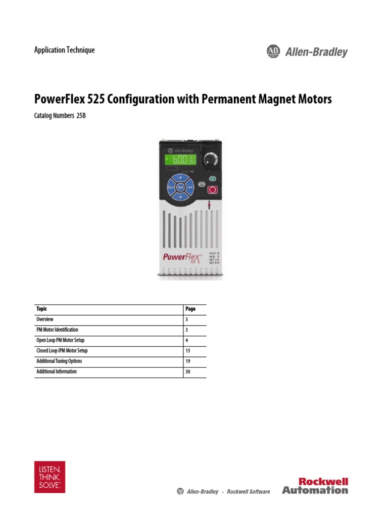 Powerflex 525 configuration with permanent magnet motors application