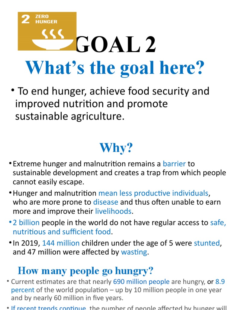 l3 Goal 2 Hunger PDF Food Security Malnutrition