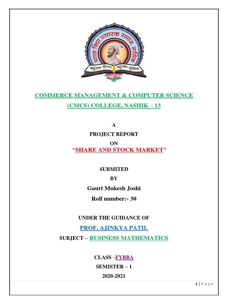 Stock Market Analysis Report | PDF | Stocks | Investing