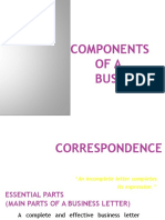 COMPONENTS of A Business Correspondence