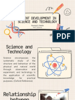 Recent Development in Science and Technology Redita Raymart F. Mat Science