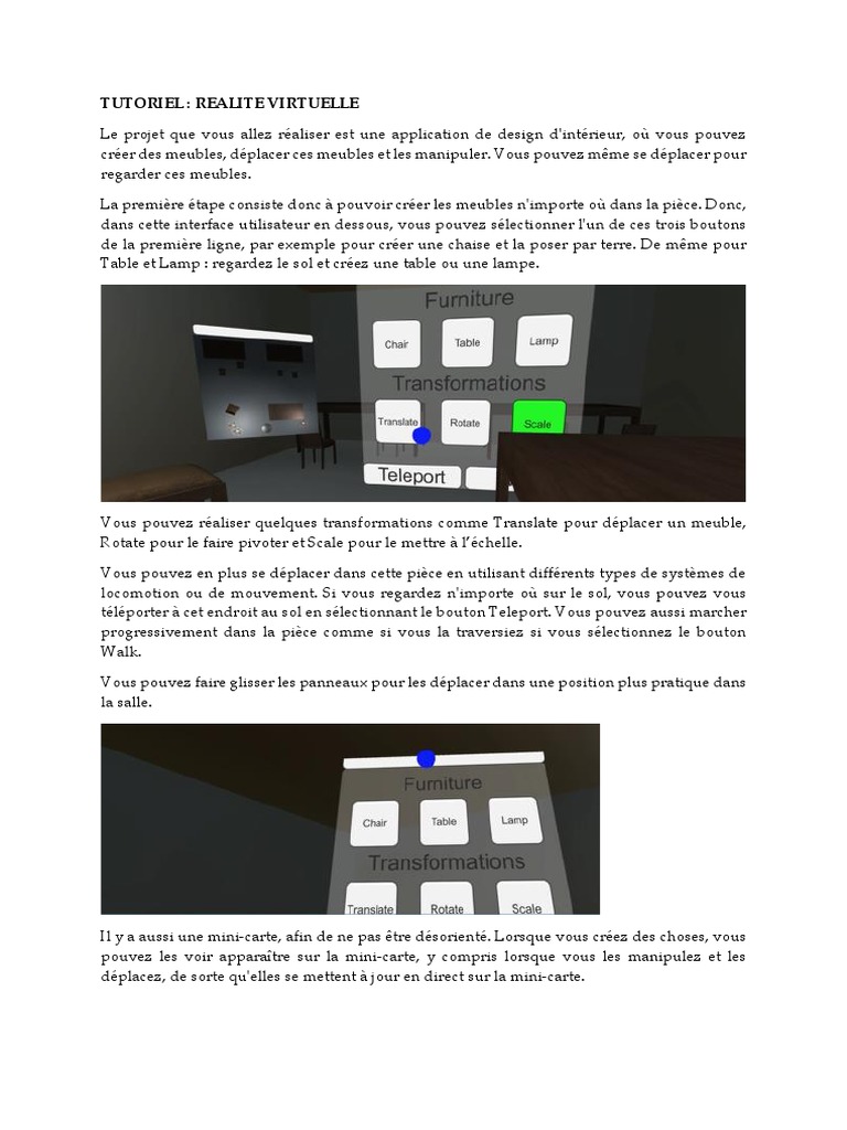 Tutoriel sur la Réalité Virtuelle et Unity | PDF | Réalité virtuelle ...