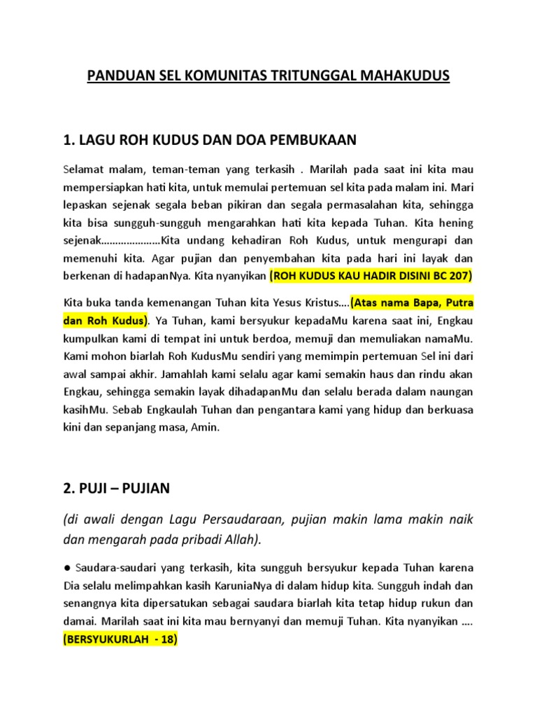 Panduan Pertemuan Sel KTM | PDF