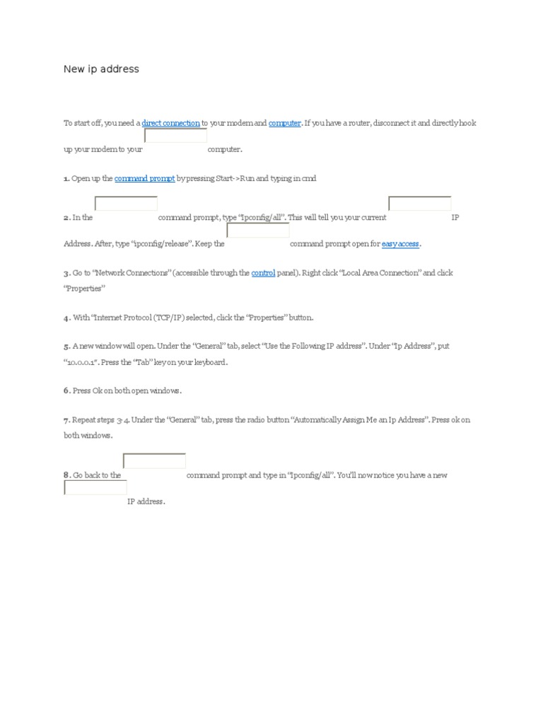 How to Get a New IP Address | PDF