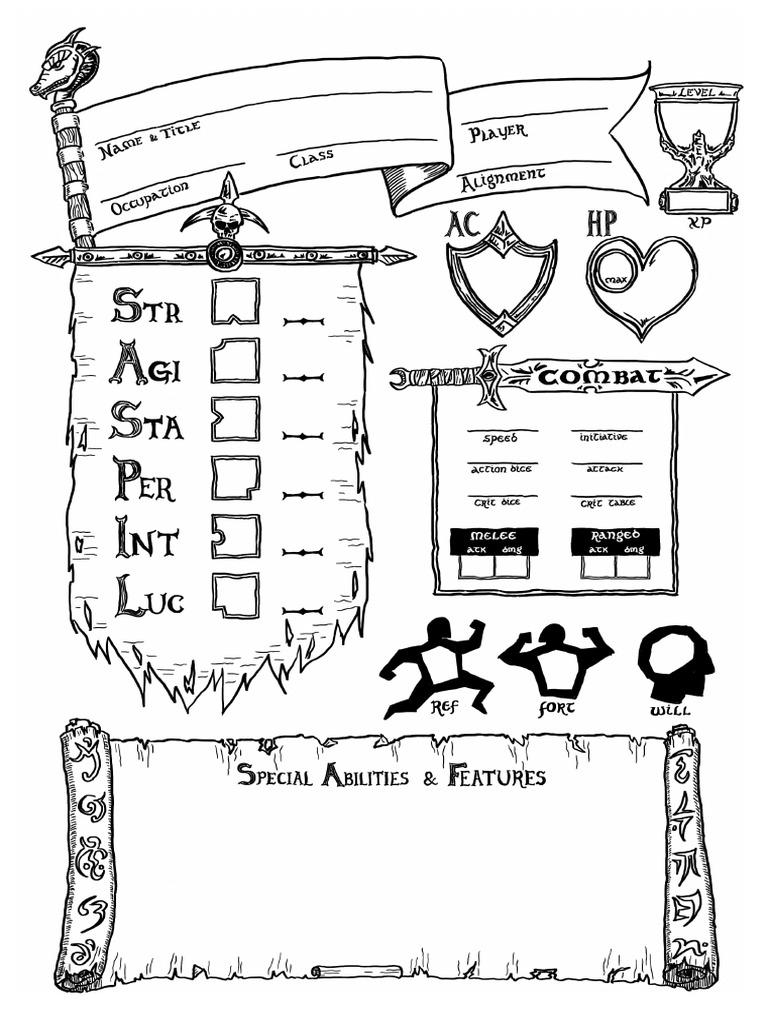 DCC - Character Sheet Drawn | PDF
