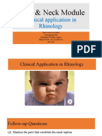 Head & Neck Module: Clinical Application in Rhinology