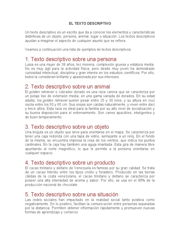 Ejemplos de Textos Descriptivos | PDF | Golden Retriever