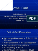 Critical Gait Parameters and Normal Human Locomotion