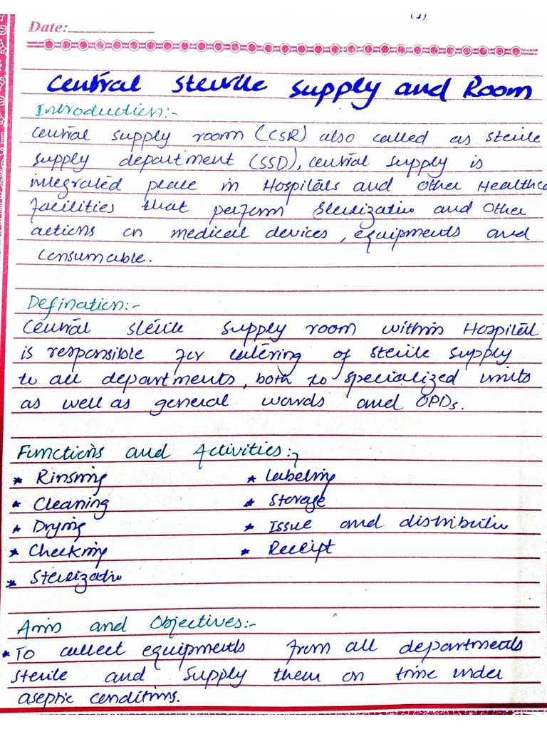 Central Supply Room PDF