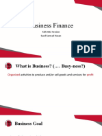 Business Finance Class 1