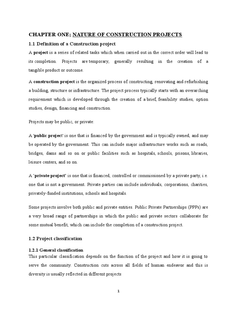 Nature of Construction Projects Explained | PDF | Feasibility Study ...