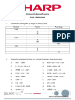 Grade 9 Mathematics Decimal Fractions Worksheet 4