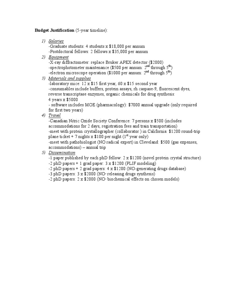 5-Year Budget Justification Overview | PDF | Wellness | Science ...