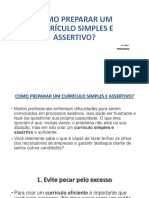 Com Preparar Um Curriculo Simples e Assertivo PDF