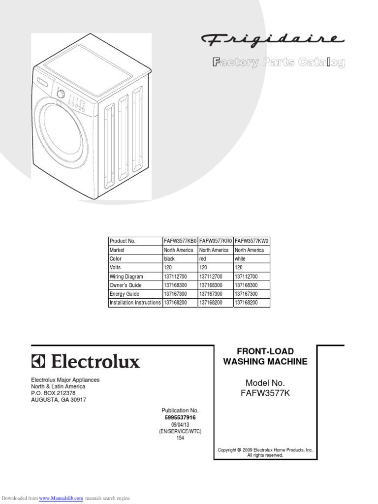 Affinity Front Load Washer Repair PDF Washing Machine