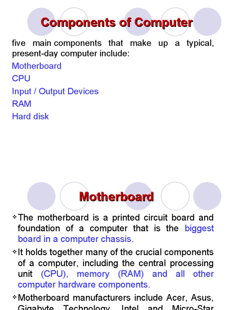 Lec02 Components of Computers PDF Computer Data Storage Hard