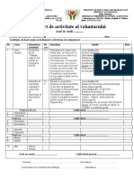 Model Raport Despre Activitatea de Voluntariat