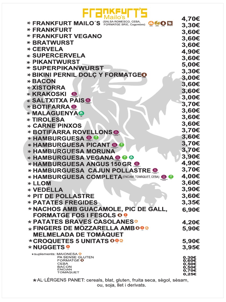 Menu Mailos : Nachos et Snacks | PDF