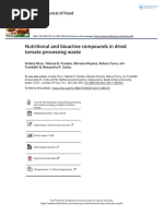 Nutritional and Bioactive Compounds in Dried Tomato Processing Waste