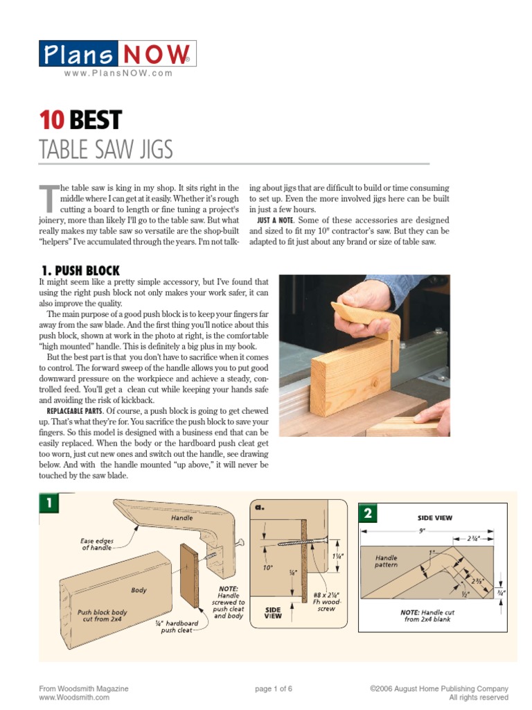 8 Table Saw Jigs PDF Equipment Industrial Processes