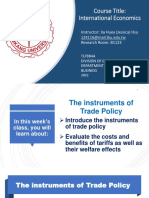 The Instruments of Trade Policy - With Answers