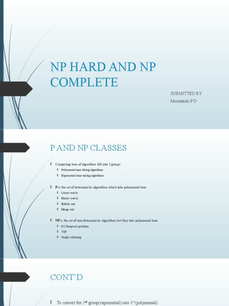 NP Hard and NP Complete(s) | PDF