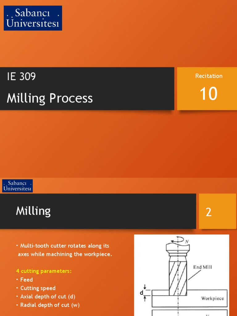 Calculating Cutting Parameters and Performance Metrics for Milling Operations PDF